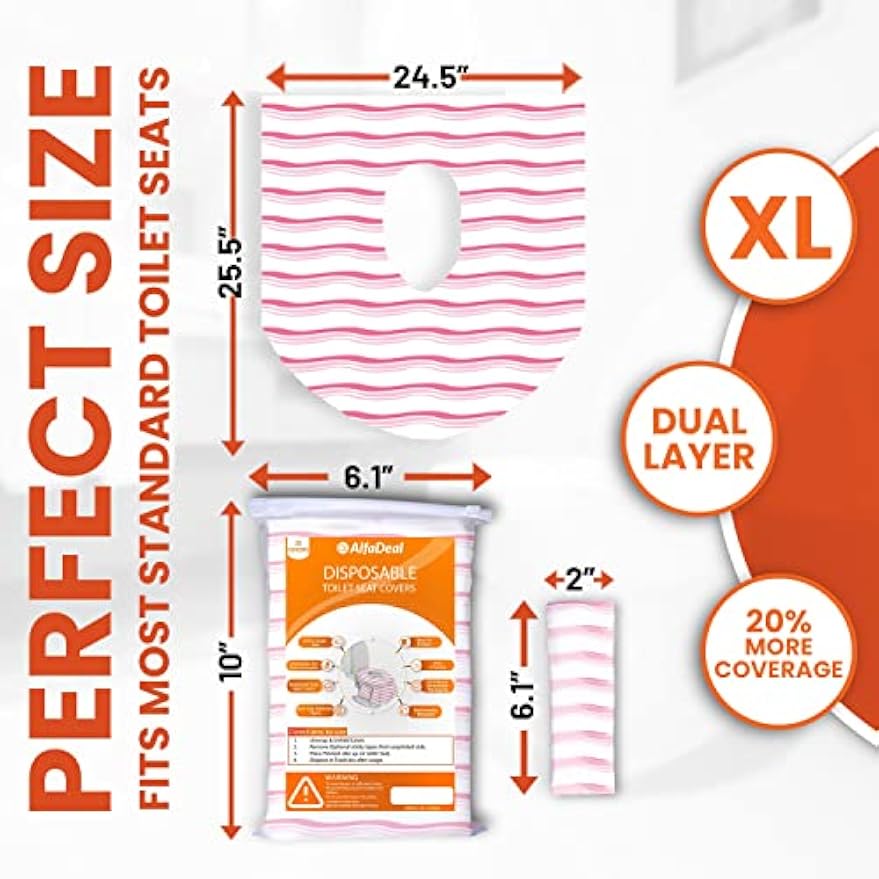 40 Extra Large Toilet Seat Covers Disposable for Kids-Toddler Toilet Seat Cover Liners for Potty Training-Individually Wrapped-Portable Waterproof AntiSlip-Toilet Covers Disposable for travel