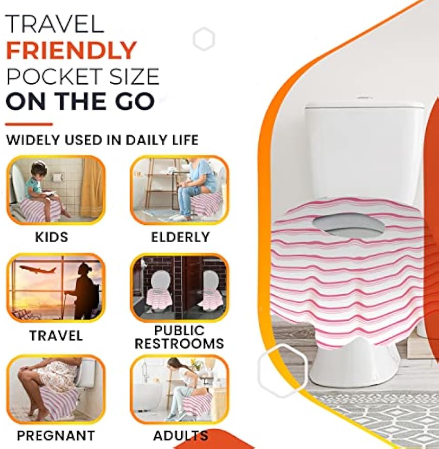 40 Extra Large Toilet Seat Covers Disposable for Kids-Toddler Toilet Seat Cover Liners for Potty Training-Individually Wrapped-Portable Waterproof AntiSlip-Toilet Covers Disposable for travel
