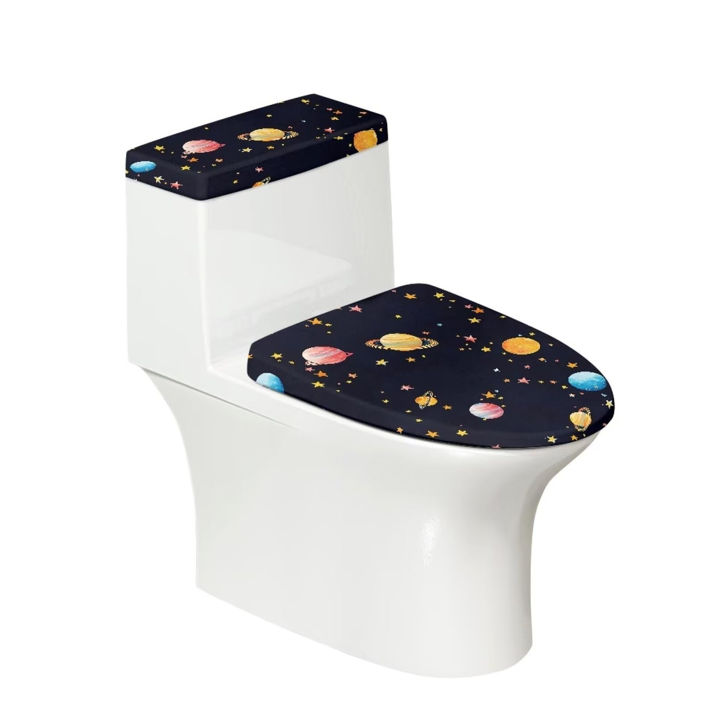Toilet Lid Covers, Reusable Toilet Seat Covers Removable Toilet Tank Lid Cover for Hotel Home Toilet Keep Toilet Clean(Black Cats)