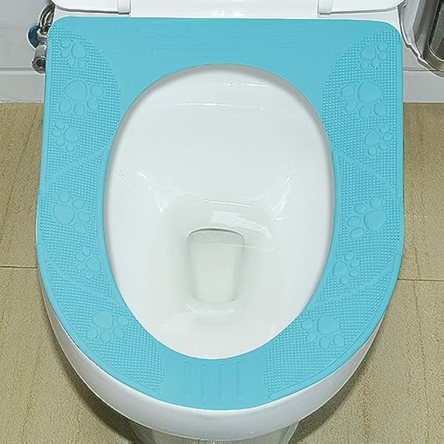 Toilet Seat Cover Toilet Seat Pad Easy To Use Colorfast For Home (Sky Blue)