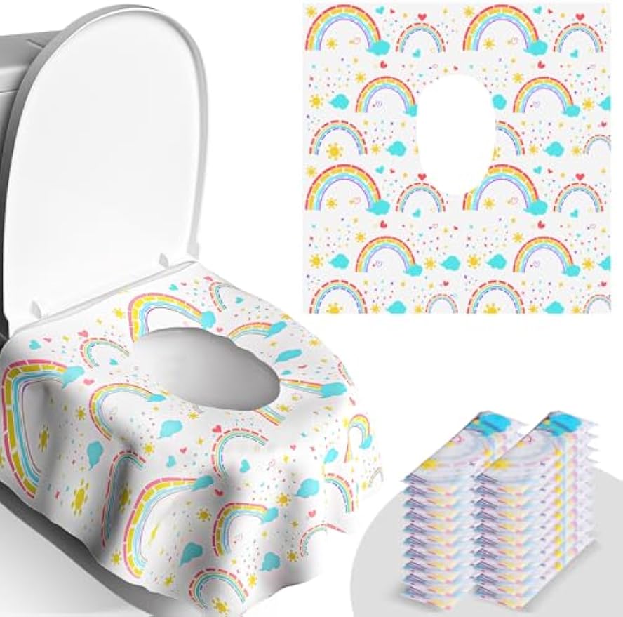 20 Pack Disposable Toilet Seat Covers for Travel, Individually Wrapped | Waterproof & Large Size for Toddlers & Adults, Fits on Most Seats for Public Restrooms, Airplane, Trip, Kids Potty Training