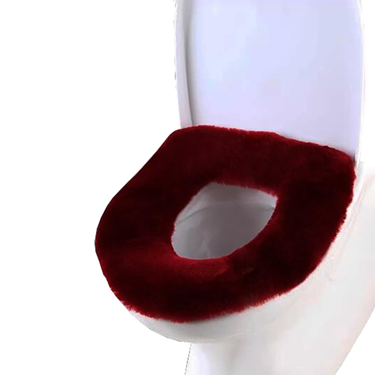 U&M Genuine Sheepskin Toilet Seat Cover Bathroom Soft Warm Reusable Real Fur Wool Toilet Seat Pads Easy Installation& Care