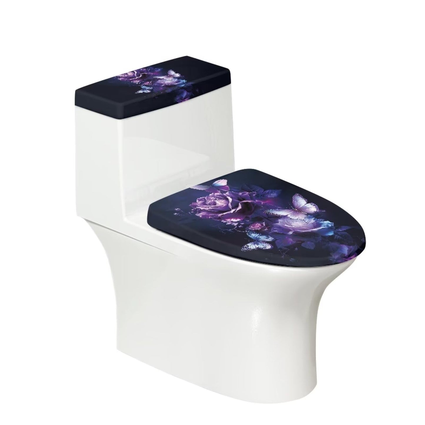 Toilet Lid Covers, Reusable Toilet Seat Covers Removable Toilet Tank Lid Cover for Hotel Home Toilet Keep Toilet Clean(Black Cats)