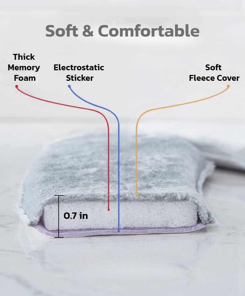 Thick Warm Cushioned Toilet Seat Cover | Stick-On Washable Reusable Toilet Memory Foam Cushion Pad for Elongated Toilets