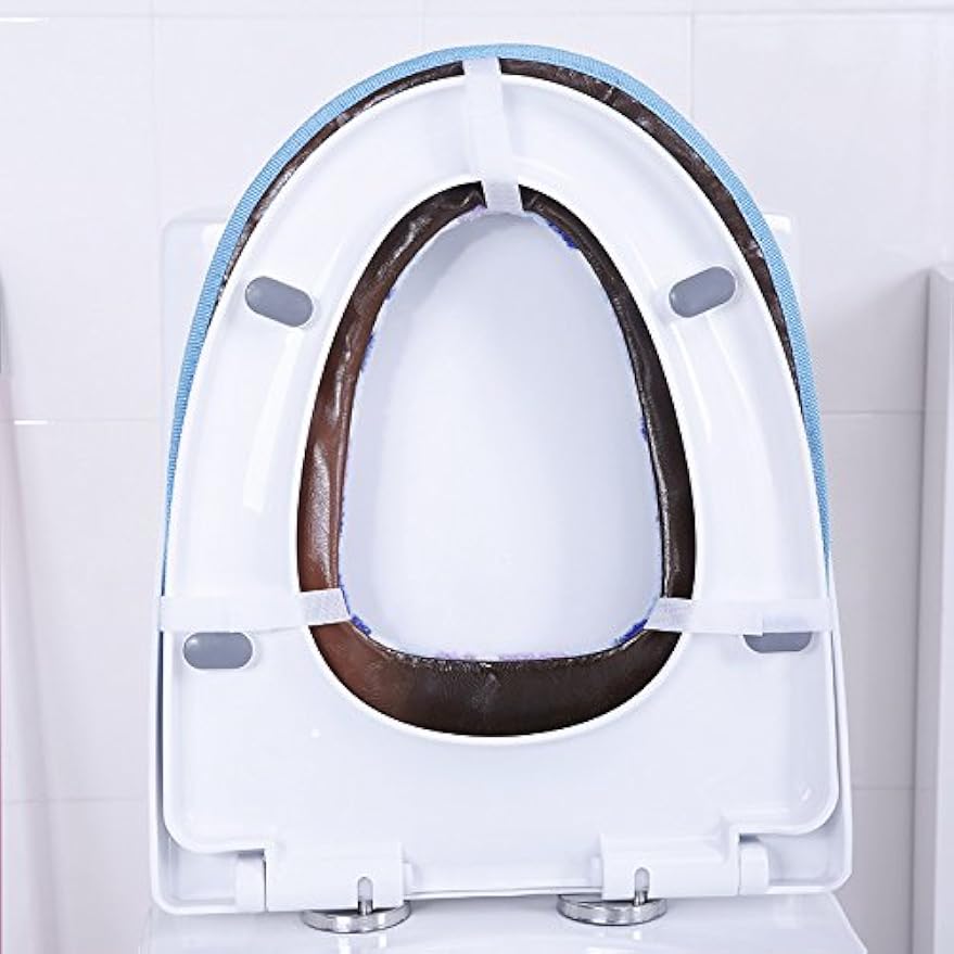Vanki Winter Warm Toilet Seat Cover Brown Flower 1pcs