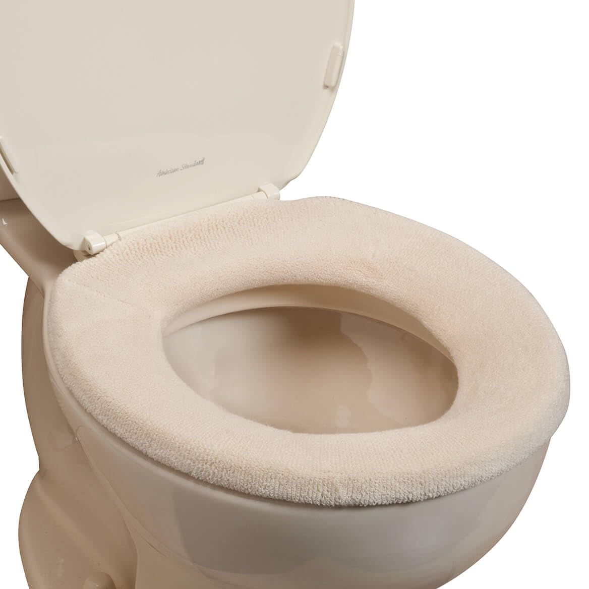 Elastic Cushioned Toilet Seat Cover Universal Fit White | Ivory