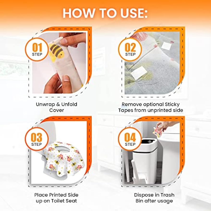 20 XL Toilet Seat Covers Disposable, Kids & Adults Travel Pack | Individually Wrapped, Waterproof, Potty Training, Toddler Liners, Travel Use