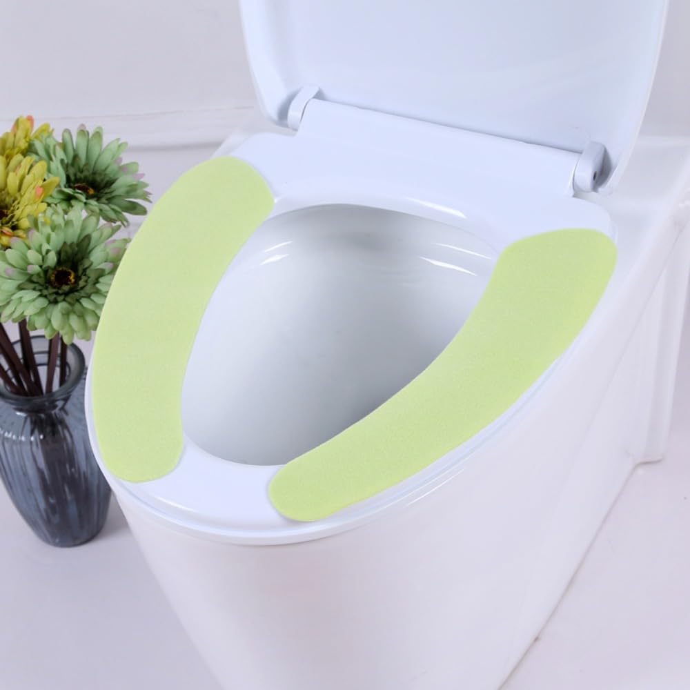 HomeSoGood 8 Set Bathroom Warmer Toilet Seat Cover Pads Washable and Reusable Cushion Toilet Seat Cushion Pad for Winter Bathroom Toilet(8 Pairs)