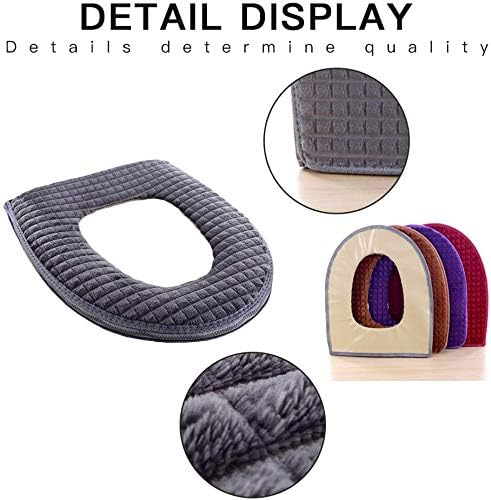 Bathroom Soft Toilet Seat Cover Pad -Toilet Seat Cushion Washable and Comfortable Toilet Seat Cover Pads, Fits Most Size Toilet Lids for Bathroom (Gray)