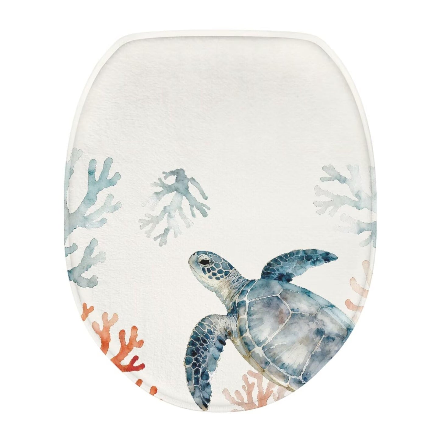 chaqlin Sea Turtle Floral Print Toilet Seat Covers for Bathroom Easy to Clean Toilet Lid Cover Bathroom Decoration Accessories Seat Covers Fits Most Toilets