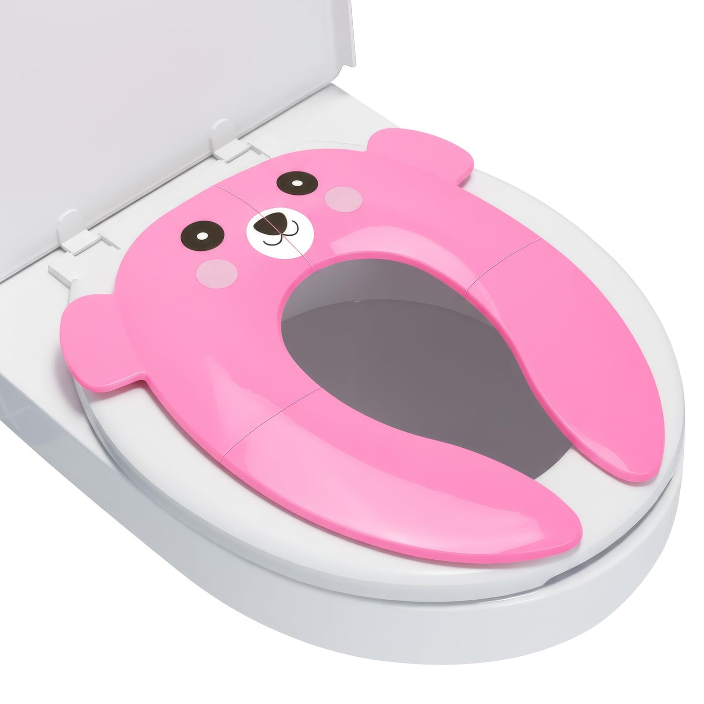 Maliton Foldable Travel Potty Training Seat for Toddlers, Green Frog | Portable Potty Seat for Toddler & Kids, Non-Slip Potty Training Toilet Seat Cover for Boys Girls, Includes Free Travel Bag
