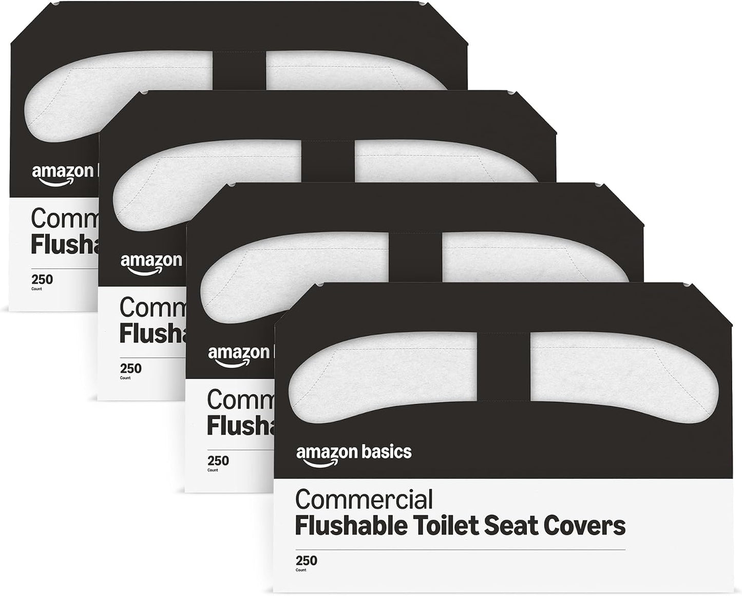 Amazon Basics Disposable Toilet Seat Covers, 4 Packs of 250 Count