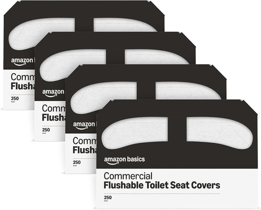 Amazon Basics Disposable Toilet Seat Covers, 4 Packs of 250 Count