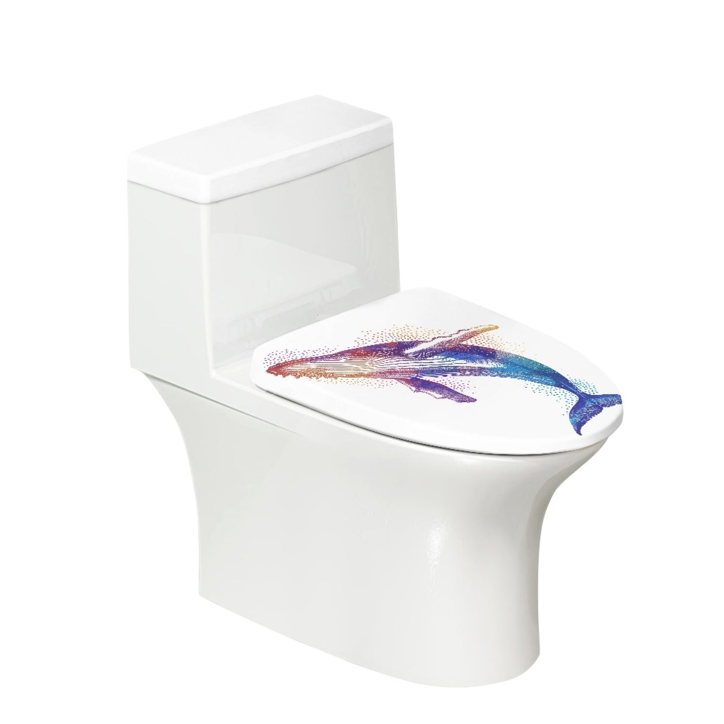Japanese Fish Set of 2 Toilet Lid and Tank Cover Home Art Orange Pink