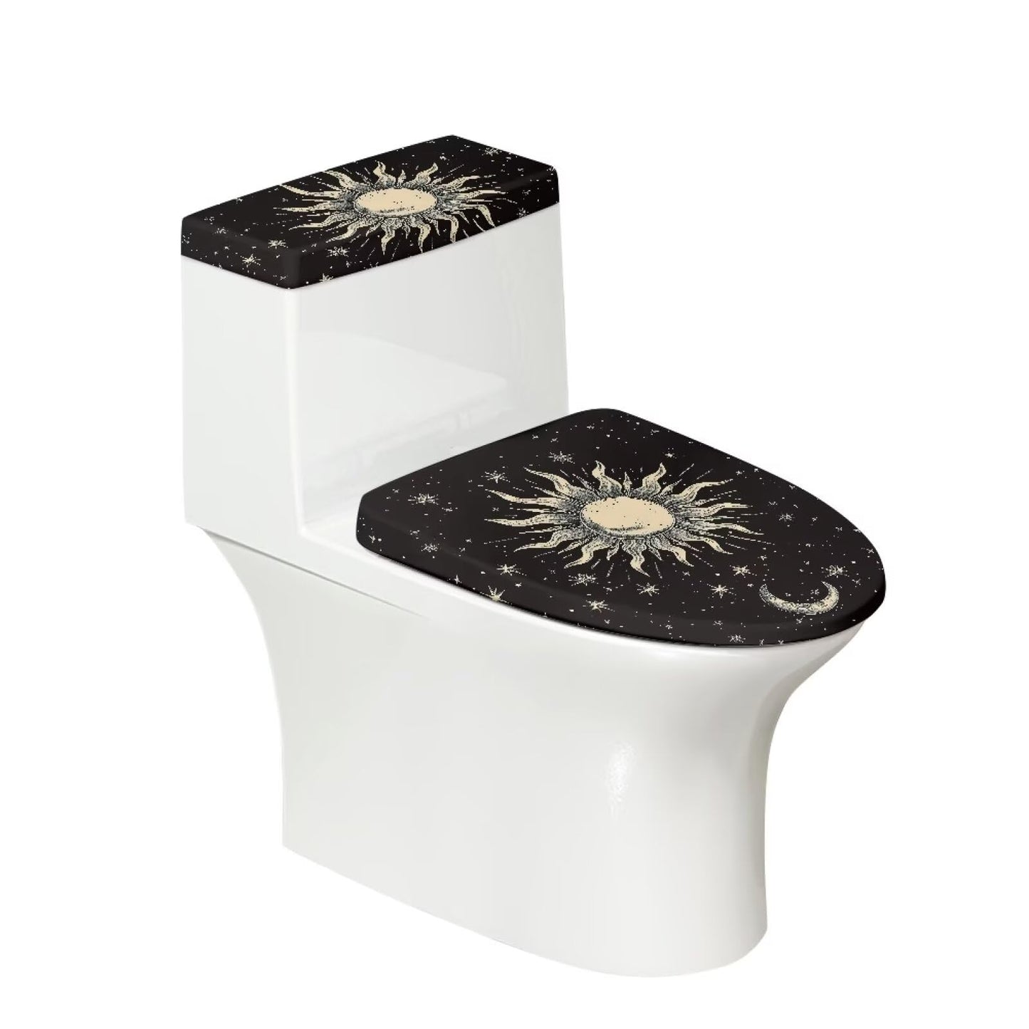 GLENLCWE Green Palm Toilet Cover and Tank Lid Protector,Soft 2-Piece Toilet Cover Cover Set,Durable Protective Cover with Elastic Edge
