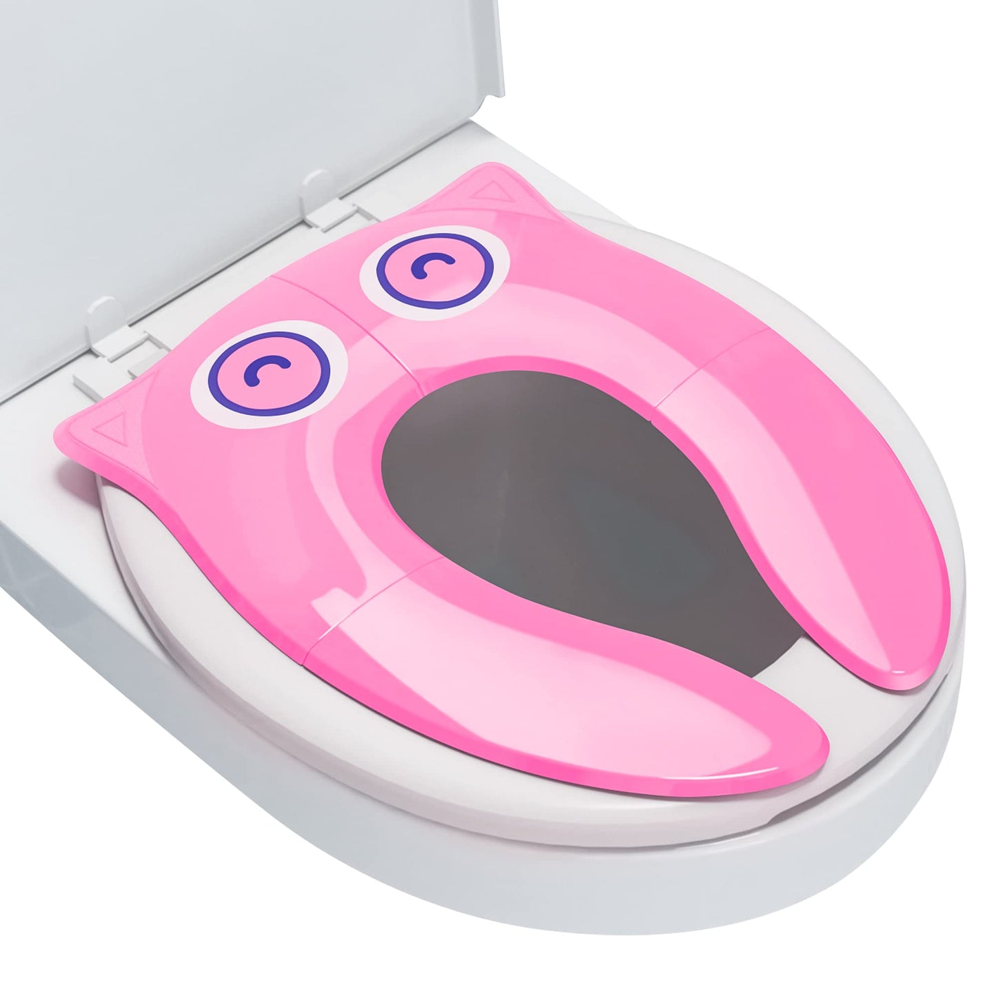 Maliton Foldable Travel Potty Training Seat for Toddlers, Green Frog | Portable Potty Seat for Toddler & Kids, Non-Slip Potty Training Toilet Seat Cover for Boys Girls, Includes Free Travel Bag