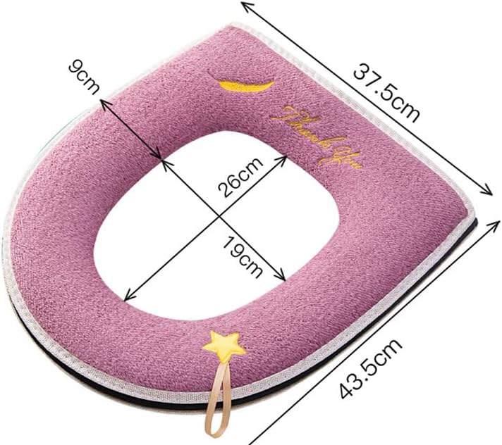 2 Pieces Thicker Bathroom Soft Toilet Seat Cover Pad with Handle Toilet Lid Cover Cushion Soft Thicker Washable Fits All Oval Toilet Seats