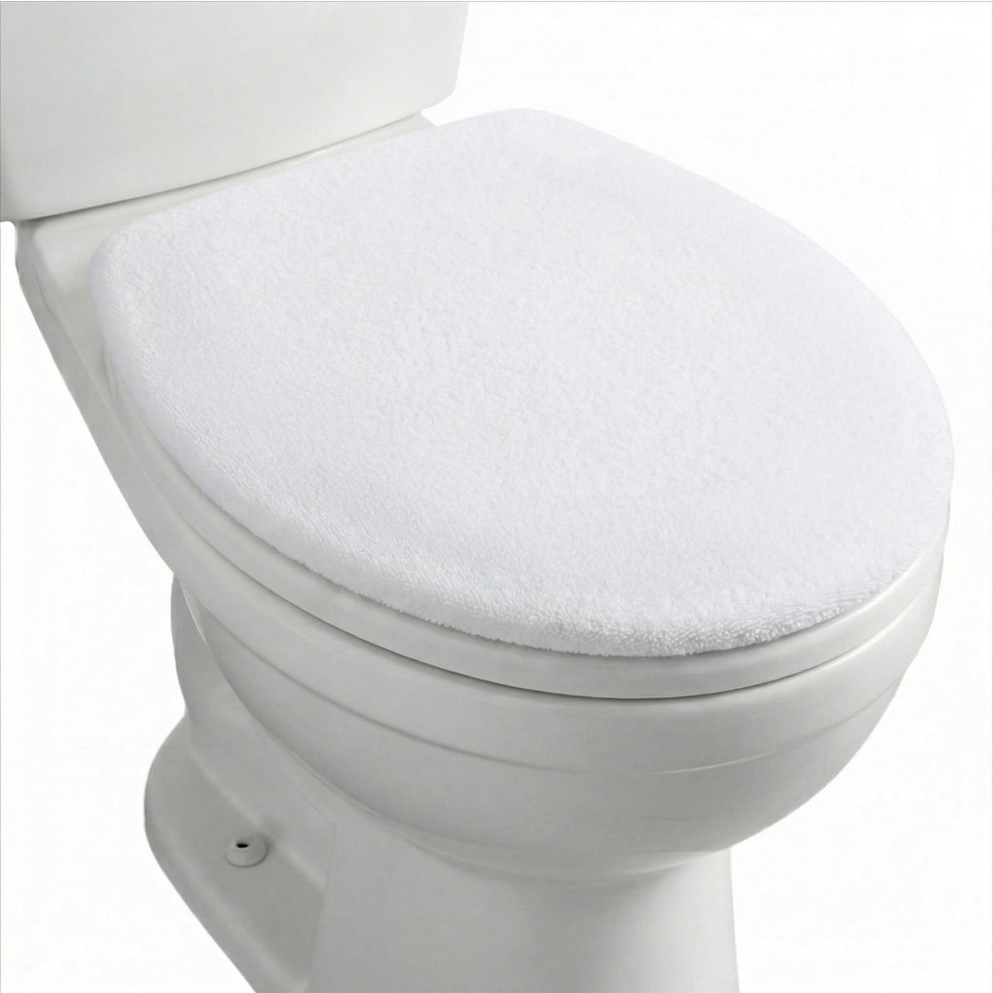 Microfiber Toilet Lid Cover, Non-Slip Soft Toilet Cover Adjustable Toilets Seat Covers Absorbent Machine Washable Covers Elastic Fits Most Round Elongated Toilets Bathroom Decor