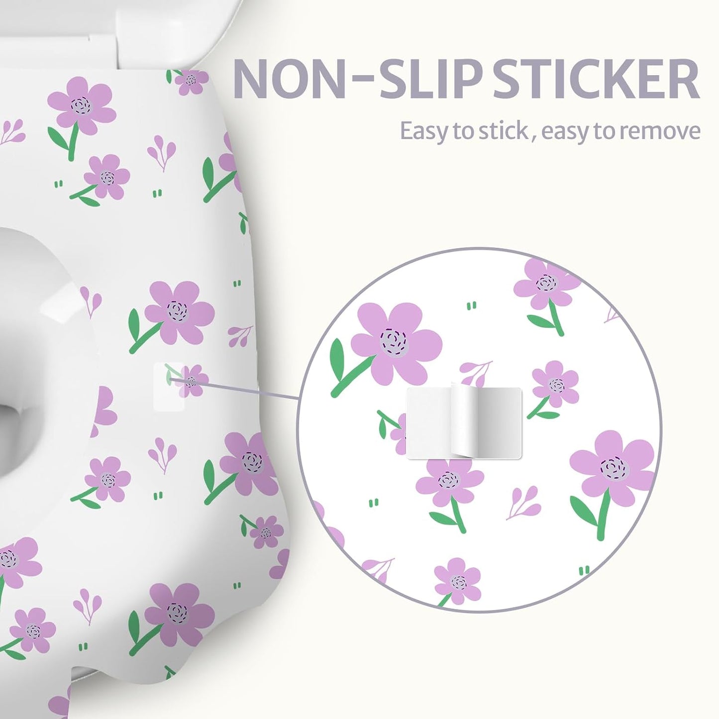Blissful Diary 30 Pcs Toilet Seat Covers Disposable for Toddlers & Adults, Extra Large Waterproof, Portable Package for Travel, Kids Potty Training(Purple Flowers)