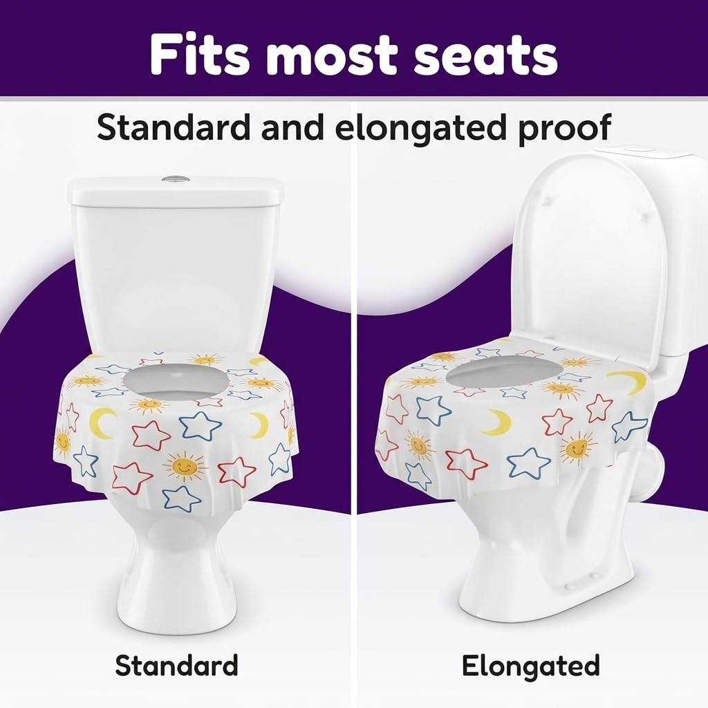 Mighty Clean Baby 22-Pack Disposable Toilet Seat Covers - XL Waterproof Potty Covers for Toddlers, Kids & Adults - Travel, Public Restrooms, Airplane, Potty Training