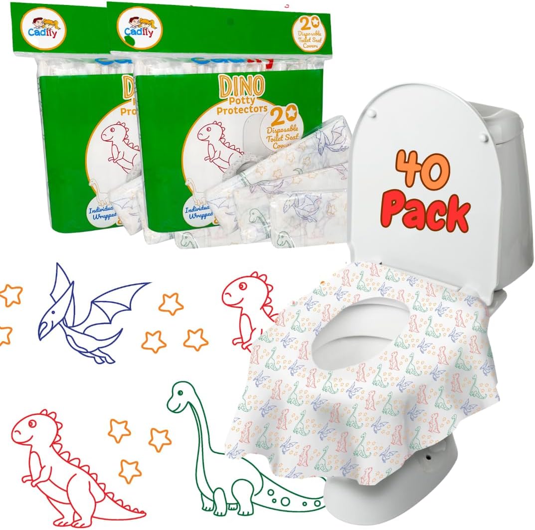 Disposable Toilet Seat Cover for Kids, 40 Pk Individually Wrapped XL | Princess disposable potty liners for toddlers, Waterproof and Extra Large, Potty training essentials for travel