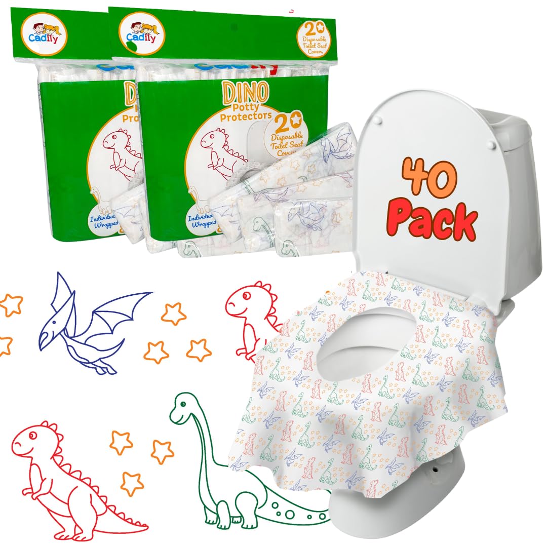 Disposable Toilet Seat Cover for Kids, 40 Pk Individually Wrapped XL | Princess disposable potty liners for toddlers, Waterproof and Extra Large, Potty training essentials for travel