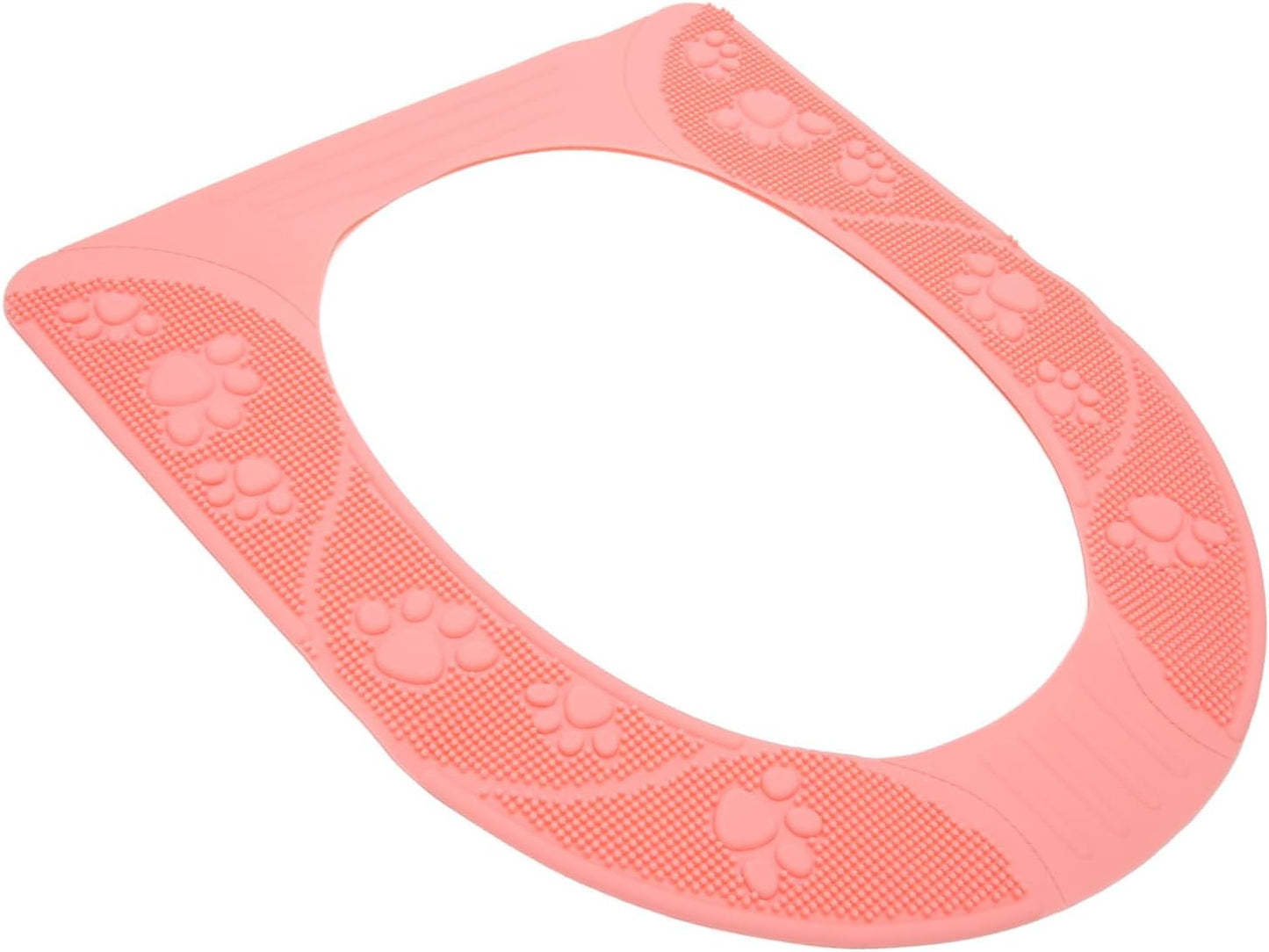 Silicone Toilet Seat Cover, Non Slip Design (Pink) | Washable, soft and durable material, easy to install, fits standard toilets
