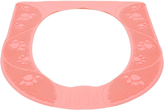 Silicone Toilet Seat Cover, Non Slip Design (Pink) | Washable, soft and durable material, easy to install, fits standard toilets