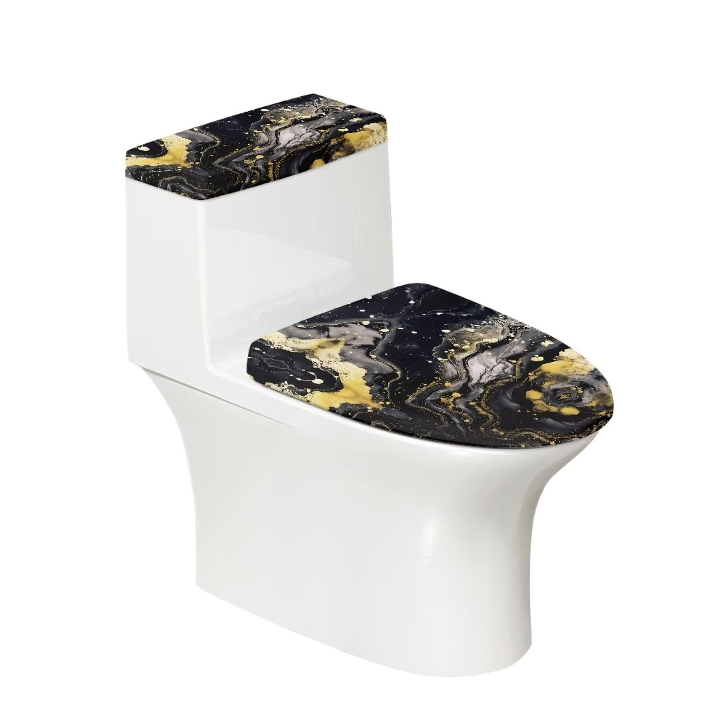 Toilet Lid Covers, Reusable Toilet Seat Covers Removable Toilet Tank Lid Cover for Hotel Home Toilet Keep Toilet Clean(Black Cats)
