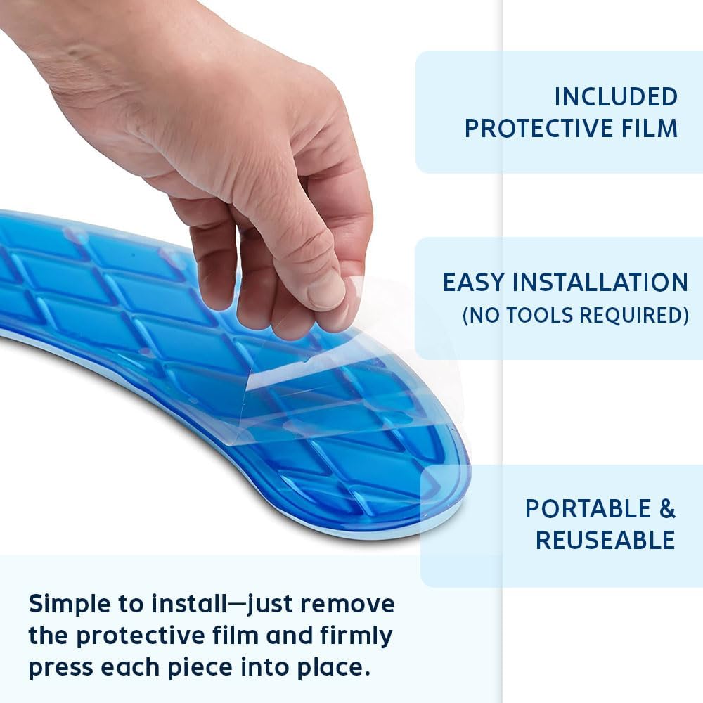 Morvat Gel Toilet Seat Cushion, Washable Padded Riser Cushion for Toilets & Commode Chair, Maximum Pain Relief Comfort & Support, Adhesive Raised Donut Pad for Elderly & Handicapped, Blue, Elongated