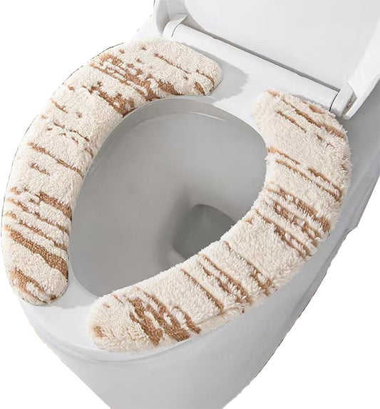 Thick & Soft Toilet Seat Cushion Cover with Adhesive Backing, Premium Warm Washable Reusable Pad, Non-Slip Protective Mat for Winter, Universal Fit for Most Standard Toilet Seats