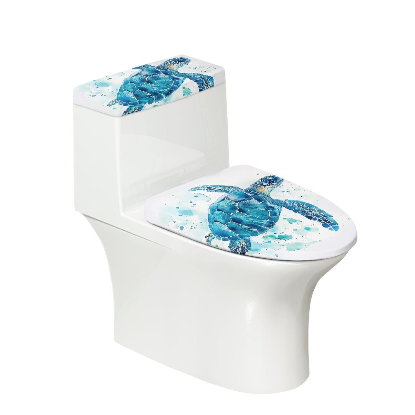 GLENLCWE Green Palm Toilet Cover and Tank Lid Protector,Soft 2-Piece Toilet Cover Cover Set,Durable Protective Cover with Elastic Edge