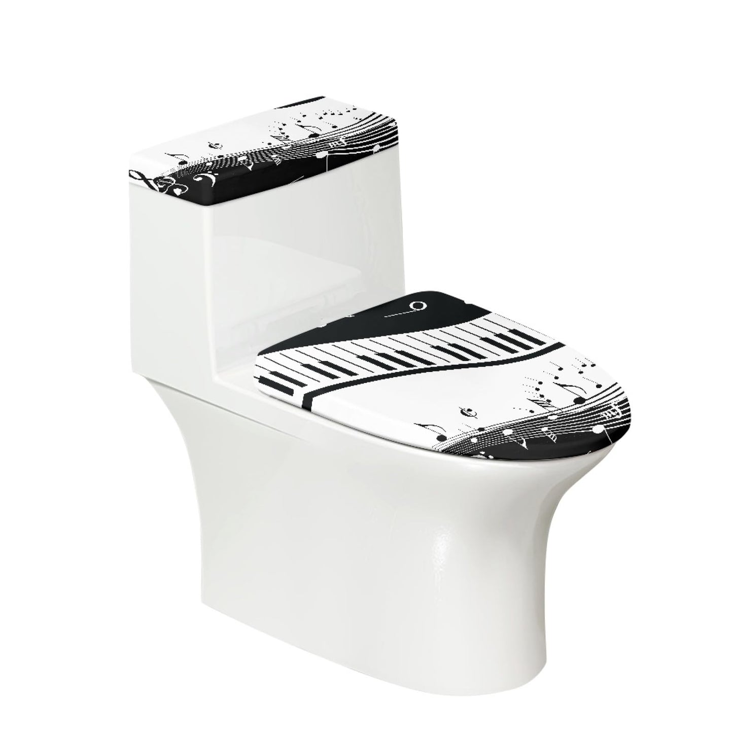 GLENLCWE Green Palm Toilet Cover and Tank Lid Protector,Soft 2-Piece Toilet Cover Cover Set,Durable Protective Cover with Elastic Edge