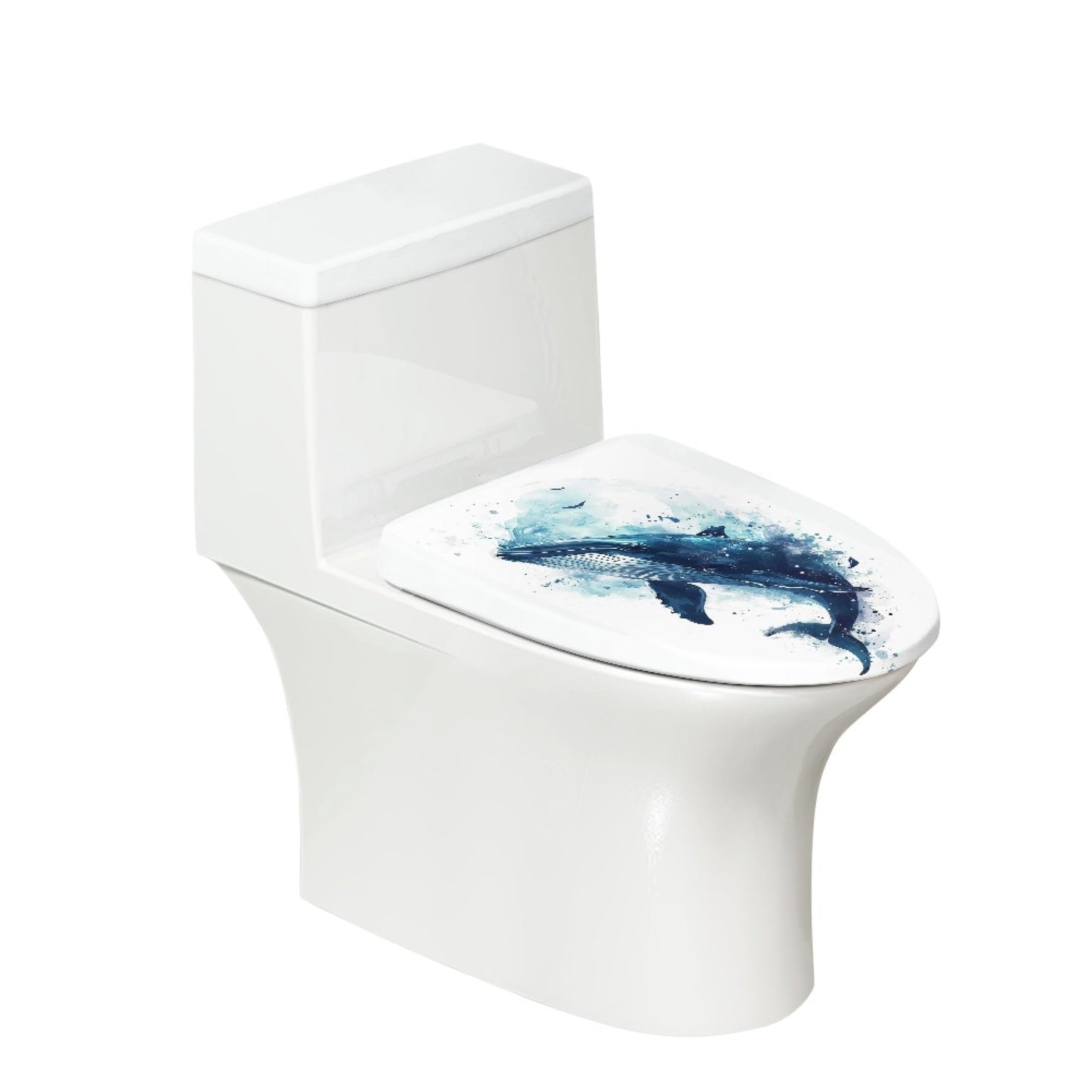 Japanese Fish Set of 2 Toilet Lid and Tank Cover Home Art Orange Pink
