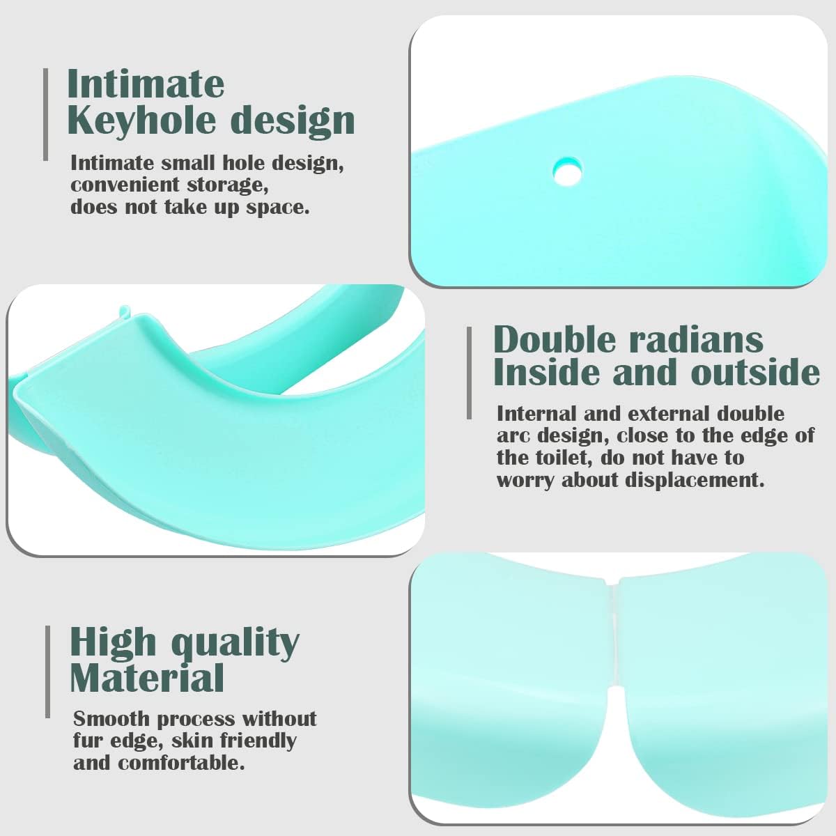 Adult Folding Toilet Pad Toilet Seat Plastic Toilet Cushion Washable Foldable Portable Toilet Seat Cover for Home Travel Office (Green)