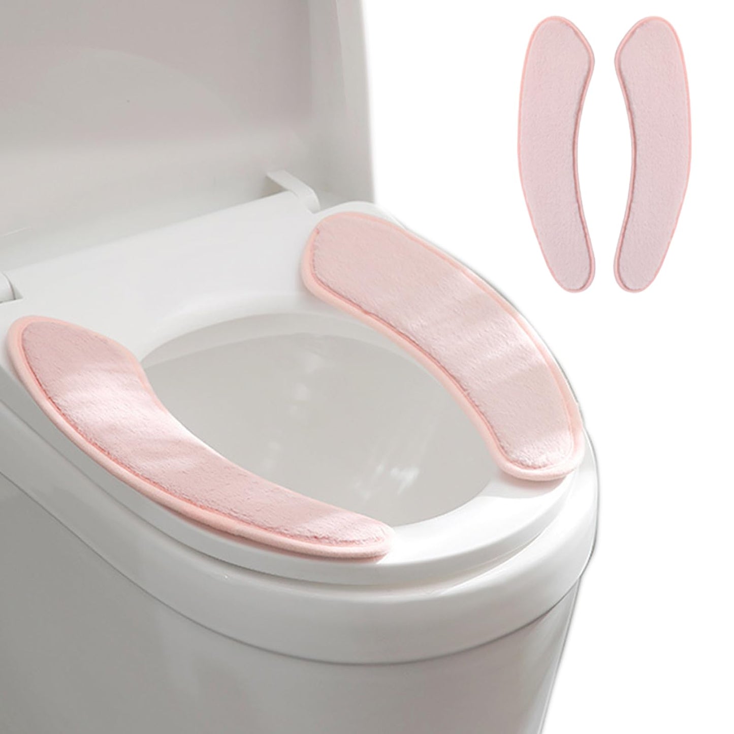 Thick and Warm Toilet Seat Cushion Cover - with Sticky Toilet Seat Cushion - Washable and Reusable Mat for Winter - Double Flap Separation, TPR Back Adhesive, Soft and Protective (Grey)