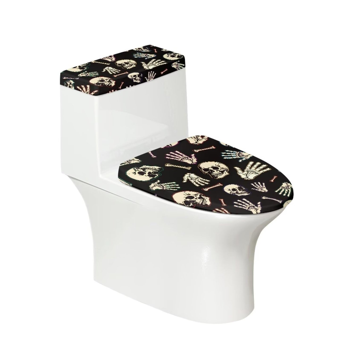 Toilet Lid Covers, Reusable Toilet Seat Covers Removable Toilet Tank Lid Cover for Hotel Home Toilet Keep Toilet Clean(Black Cats)