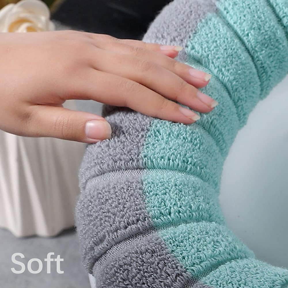 4Pcs Soft Toilet Seat Cover Pads Thicker Warmer Stretchable Washable Cloth Toilet Fits All Oval Toilet Seats