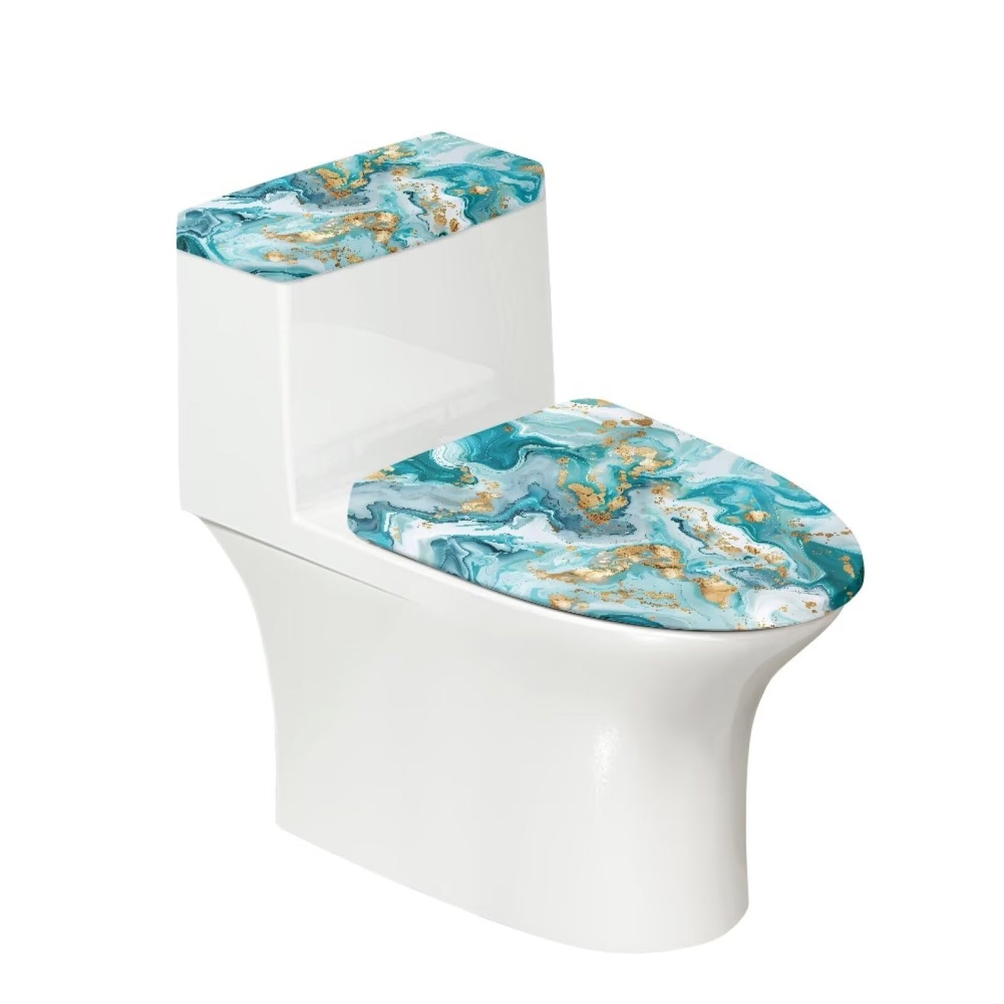 GLENLCWE Green Palm Toilet Cover and Tank Lid Protector,Soft 2-Piece Toilet Cover Cover Set,Durable Protective Cover with Elastic Edge