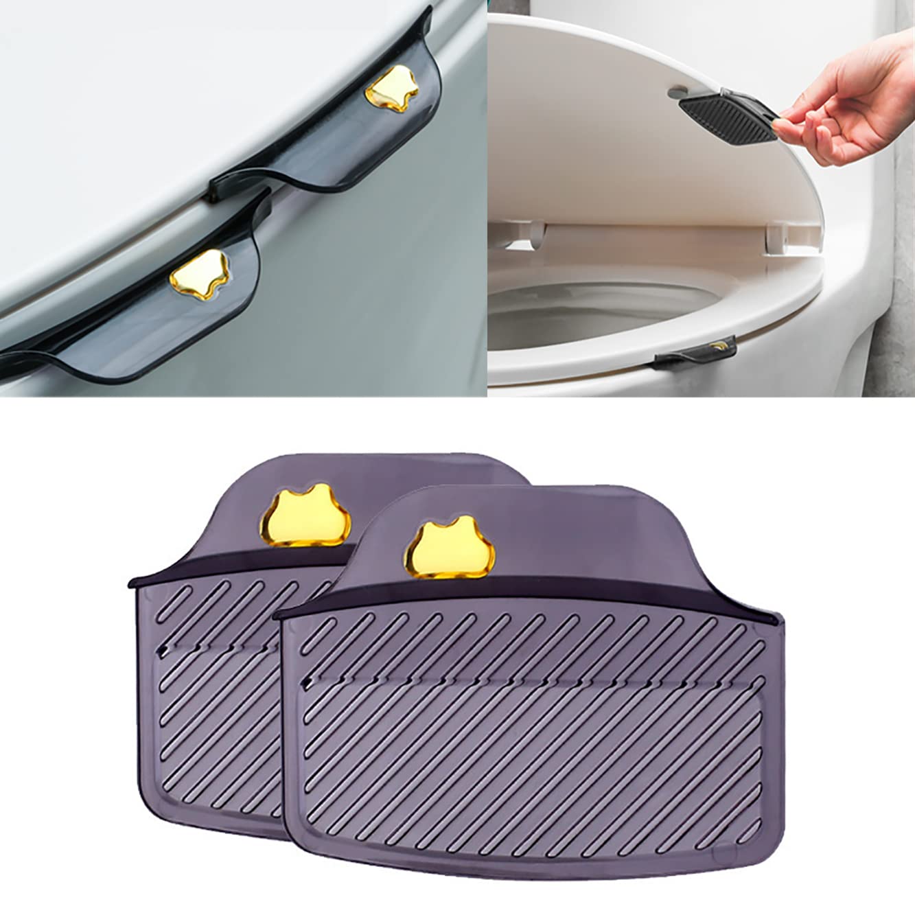 2-Piece Toilet Seat Handle Lifter Toilet Seat Cover Lifter for Any Toilet Cover/Seat (2 PCS Black Lifter)