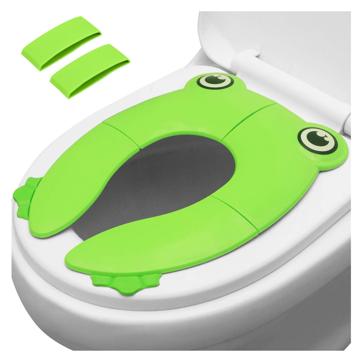 PandaEar Toilet Seat Cover | Folding Travel Toilet Seat for Children and Potty Training | Portable Silicone Toilet Seat for Toddlers, Boys & Girls with Non-Slip Silicone Pads -Panda