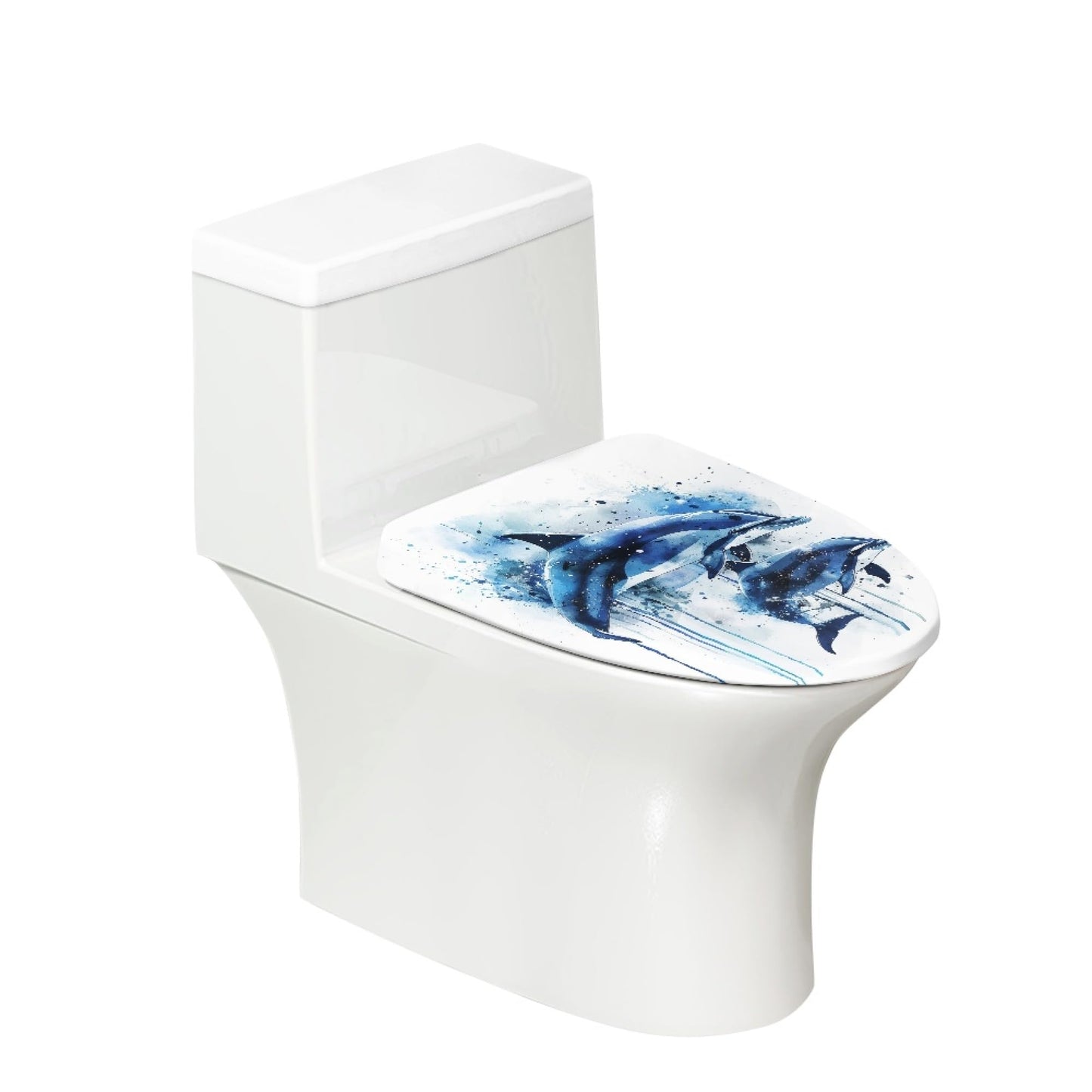 Japanese Fish Set of 2 Toilet Lid and Tank Cover Home Art Orange Pink