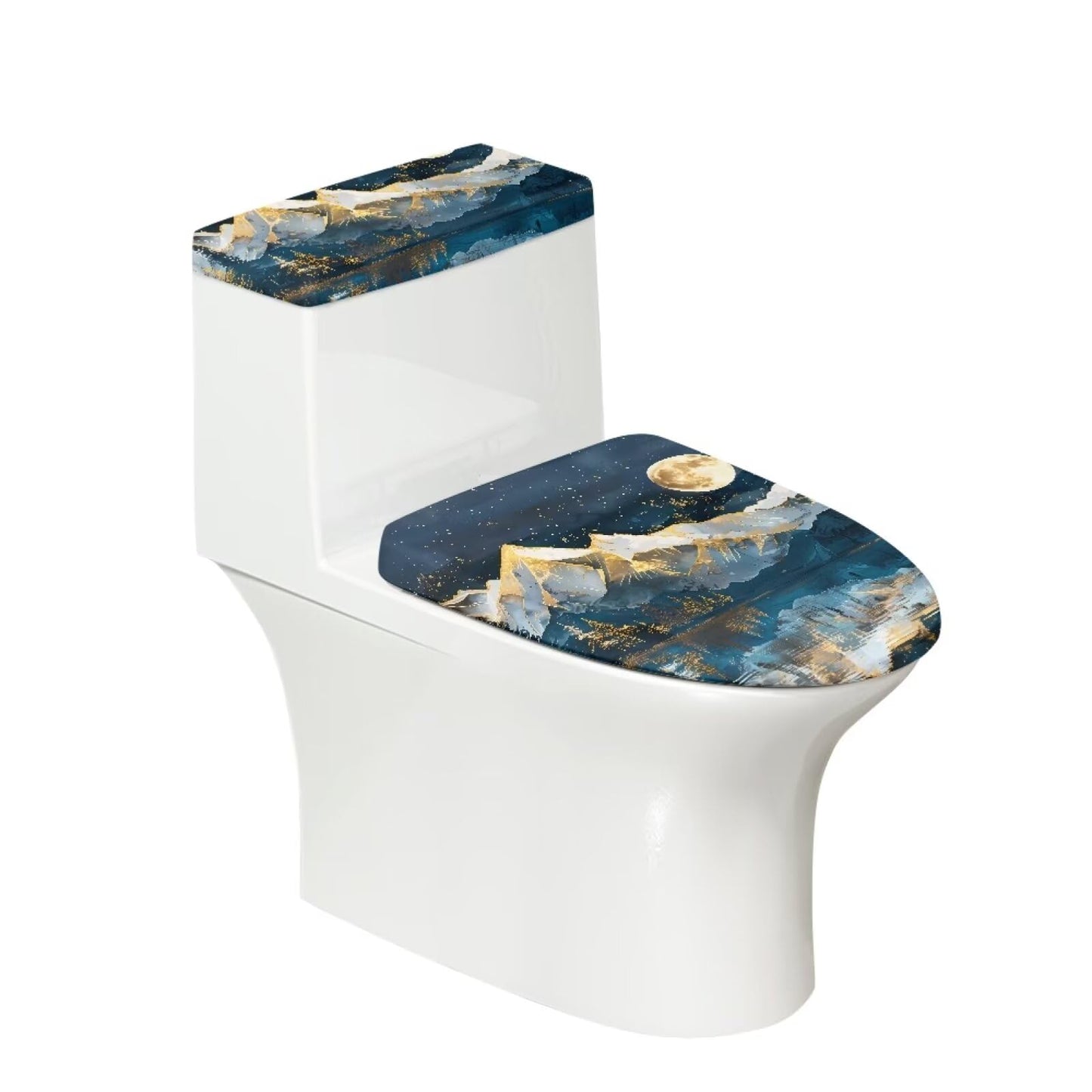 GLENLCWE Green Palm Toilet Cover and Tank Lid Protector,Soft 2-Piece Toilet Cover Cover Set,Durable Protective Cover with Elastic Edge