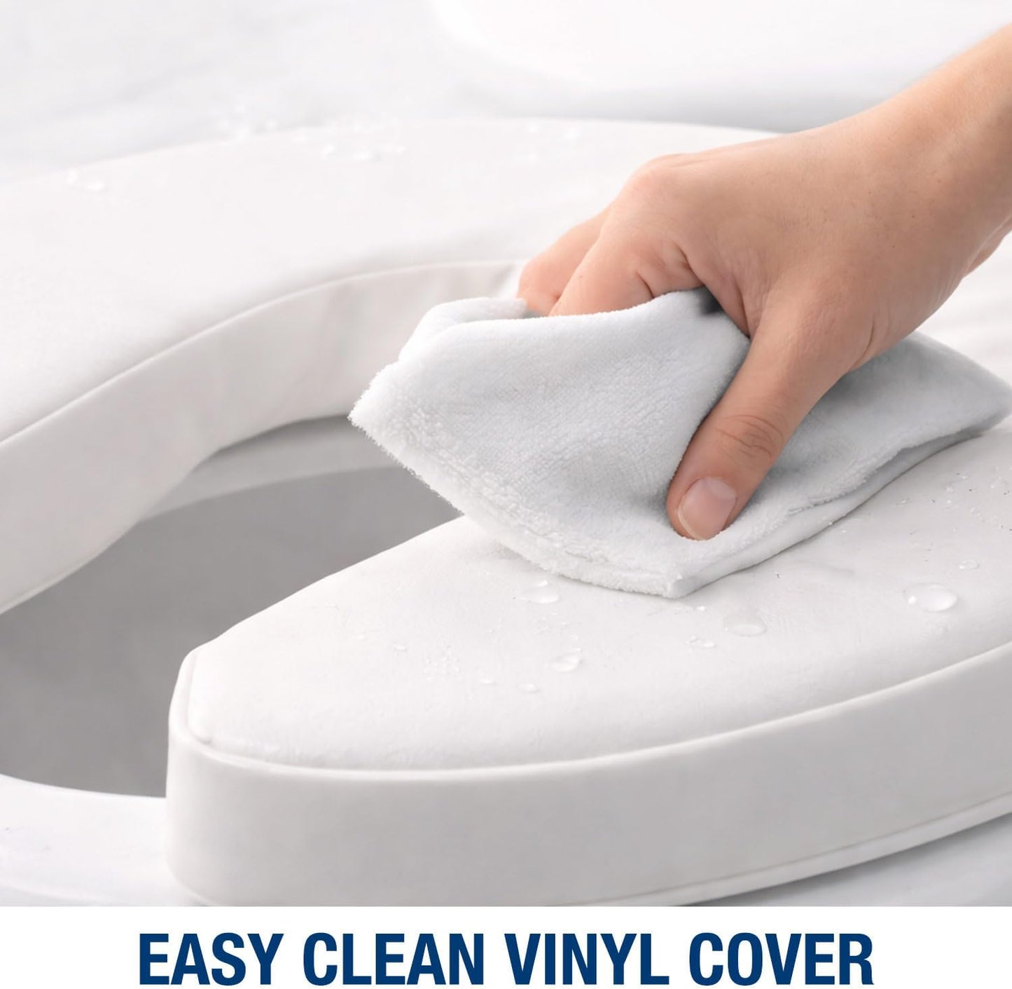 DMI Raised Toilet Seat Toilet, Toilet Seat Riser, Seat Cushion and Toilet Seat Cover to Add Extra Padding to the Toilet Seat while Relieving Pressure, 2 Inch Pad, White