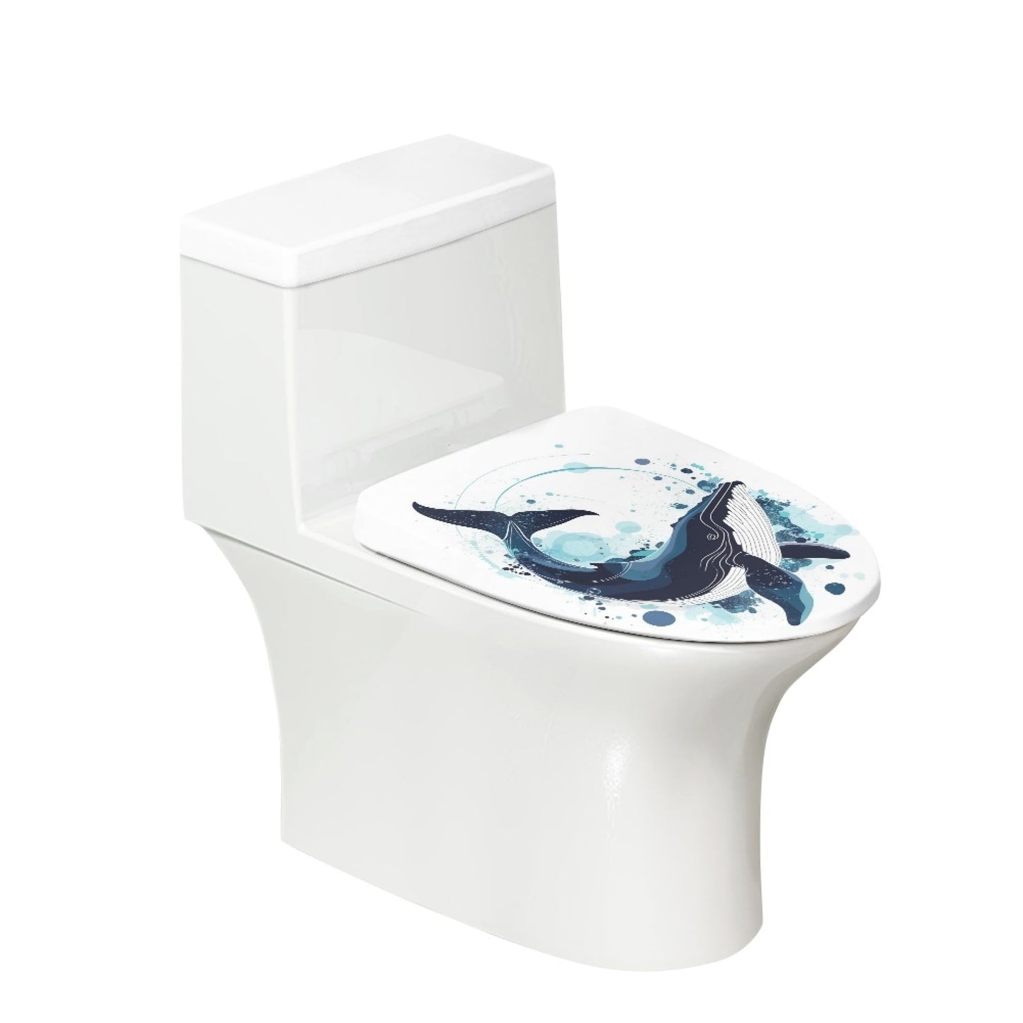 Japanese Fish Set of 2 Toilet Lid and Tank Cover Home Art Orange Pink