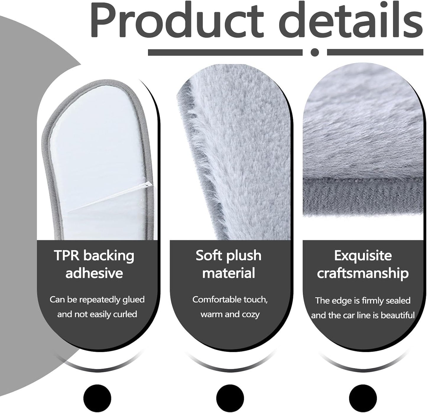 Flannel Elongated Toilet Seat Cushion Warmer, Soft Padded Toilet Seat Covers Washable Lid Cushioned Pad with Memory Foam Reusable Adhesive for Seniors Bathroom Winter A