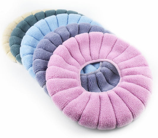 SKJ&COtoilet seat covers, 5-piece set, washable, soft, and warm toilet seat covers, suitable for bathrooms, universal round/extended toilet seat, 5 color combinations, suitable for use in cold weather