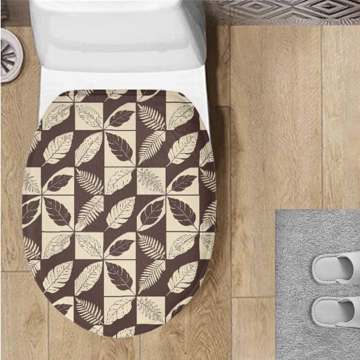Toilet Lid Cover for Bathroom Water Absorbent Toilet Lid Protector Fits Most Sizes Standard, Round, Elongated and Oblong Lids, Gothic Crow Rose Gray