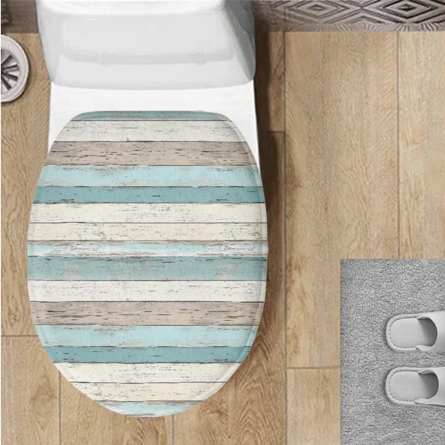 Toilet Lid Cover for Bathroom Water Absorbent Toilet Lid Protector Fits Most Sizes Standard, Round, Elongated and Oblong Lids, Gothic Crow Rose Gray
