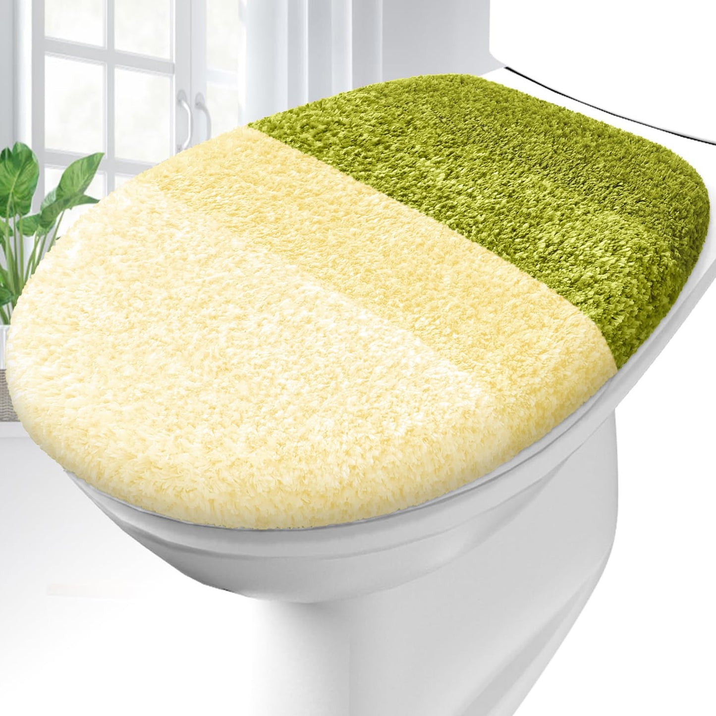 OLANLY Soft Microfiber Bathroom Toilet Lid Cover, 17.5x15, Gray | Machine Washable Seat Covers, Stays in Place Rubber Backing, Fits Most Round, Elongated and Oblong Lids, Accessories Decor
